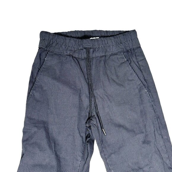 Bevy Flog Shely Jogger Pants Size 26 drawstring waist black gray honeycomb print - Picture 2 of 9
